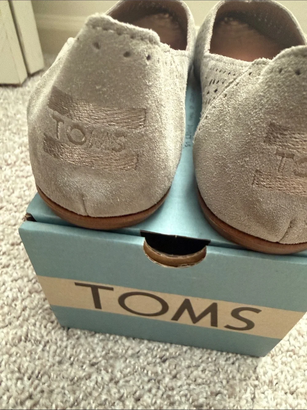 Toms Women's Taupe Laser-Cut Ballet Flats